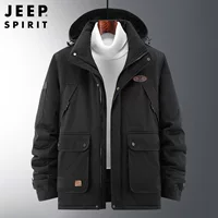 Куртка средней длины (Jeep Spirit), с капюшоном, демисезонная, повседневная