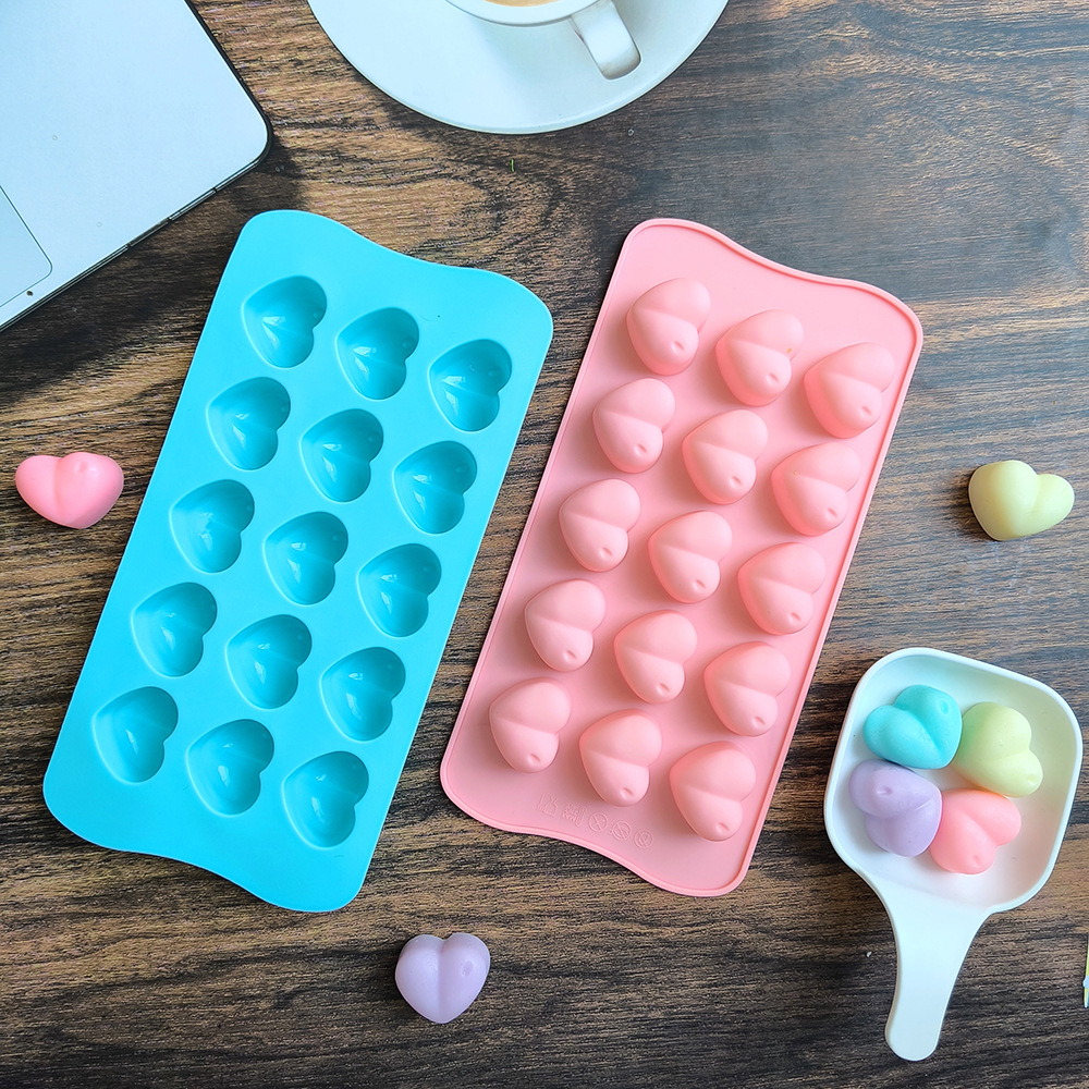 15 gotas de lluvia en forma de corazón 229 molde de silicona dulces pudín DIY pastel decoración herramientas de horneado