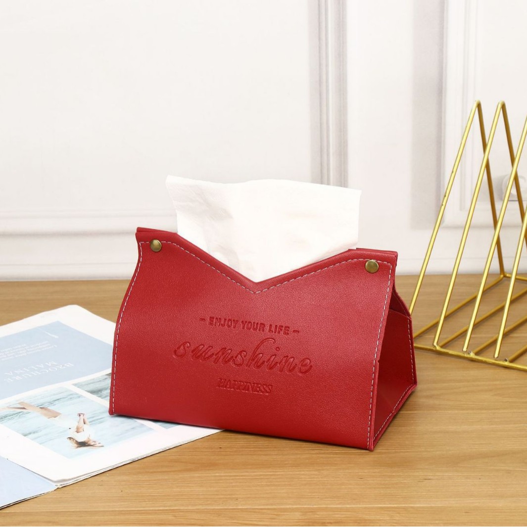 Caja de pañuelos de cuero al por mayor, sala de estar para el hogar, dormitorio de hotel, caja de papel impresa de moda simple creativa, se puede agregar logotipo