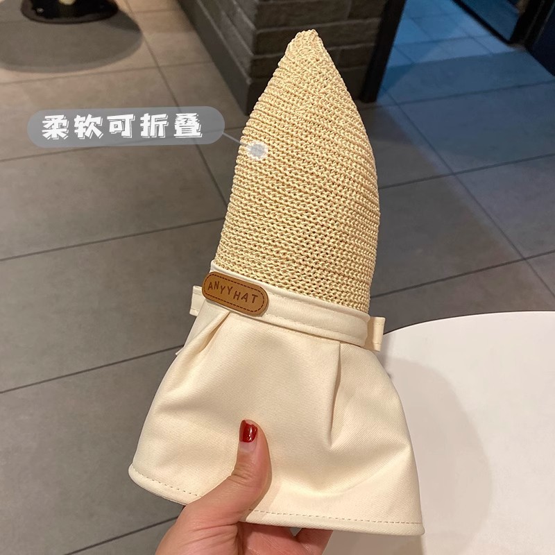 新しい夏の多用途屋外サンハット大きなつばの漁師の帽子ポータブル日焼け止めサンハットリボンレディース帽子|undefined