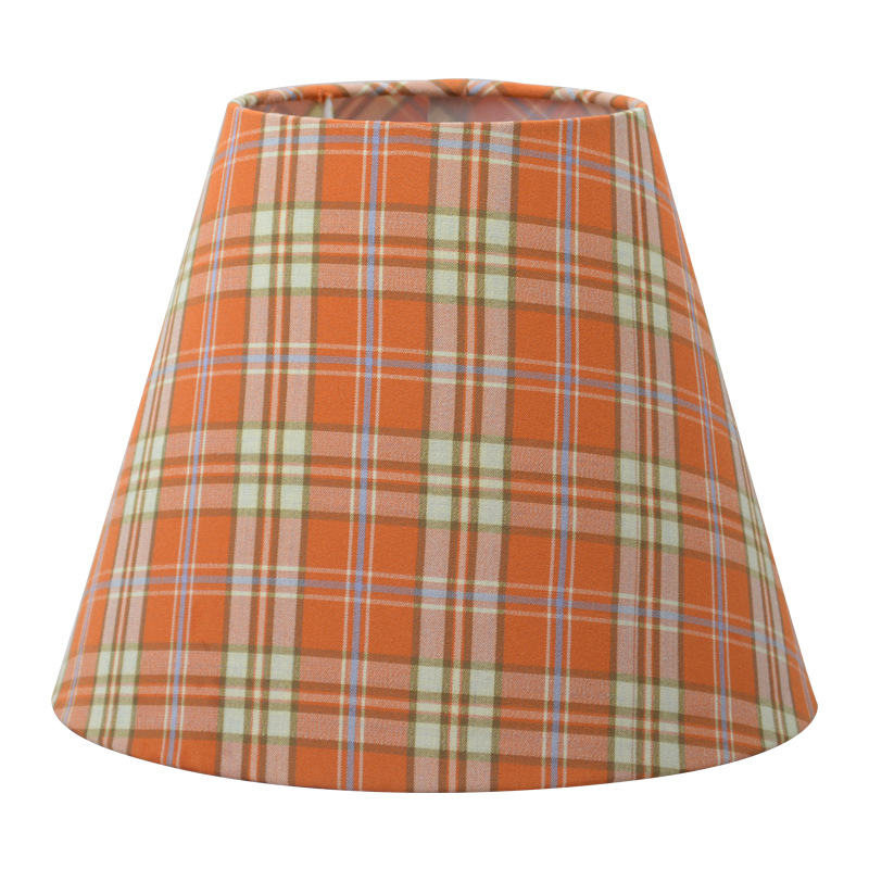 [Xianfan] boda pantalla clásico retro Plaid etiqueta plana tela dormitorio sala de estar decorativa lámpara de mesa
