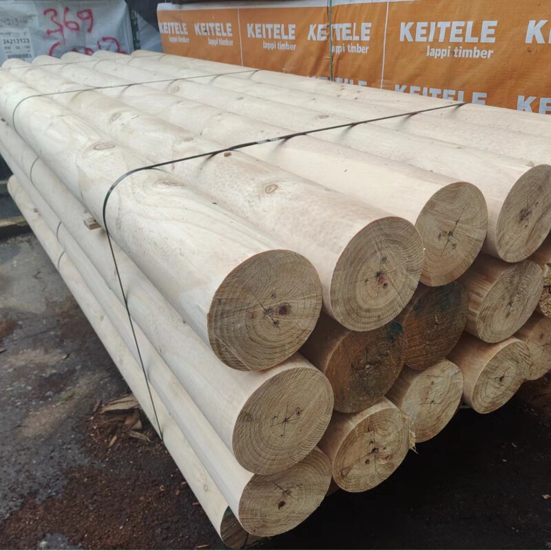Outdoor Anti-Corrosion Pine Wood Columns, Cylindrical Pavilion Solid Wood Pillars, Round Wood Columns, Beams, Round Wood Sticks, Natural Pine Wood Columns