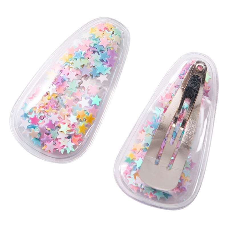 Cyber Celebrant Sequins bb Clip Color Gradient quicksand Hairpin Girl's Bangs Broken Hair Cute Side Clip Handmade Clip Headwear