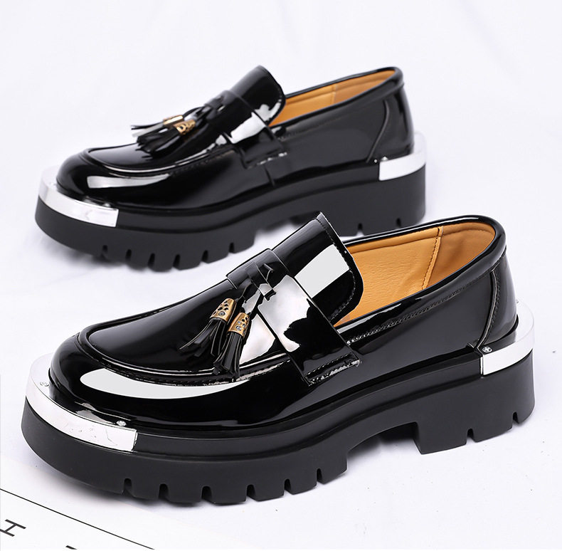 Giày lười nam da PU cổ thấp mũi vuông, giày da nam phong cách casual, form rộng — màu nâu, đen chi tiết 21