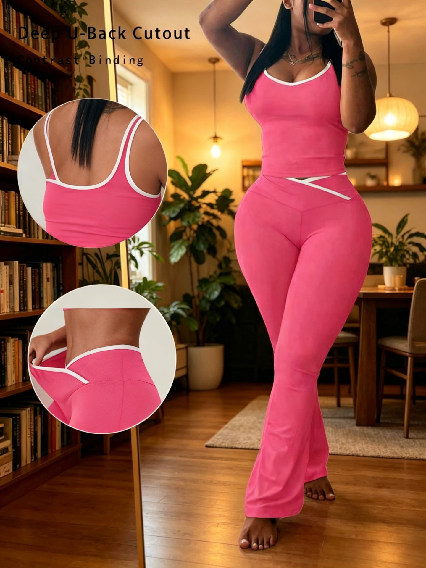 Women's Clothing Women's Style Round Neck Two Piece Set Summer Casual Vest Top And Trousers For Formal & Casual For Women_ecoleips.com