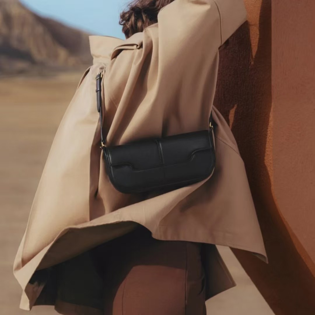 Hot Selling Women's Light Luxury Baguette Bag Osmo Niche Designer Leather Vintage Smooth Handbag Shoulder Crossbody Bag - Thumbnail 4