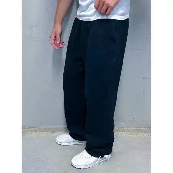 Autumn and Winter New Cross-Border Foreign Trade Men's and Women's Solid Color Fleece-Lined Wide-Leg Sweatpants, Fashionable, Loose and Comfortable Elastic Waistband
