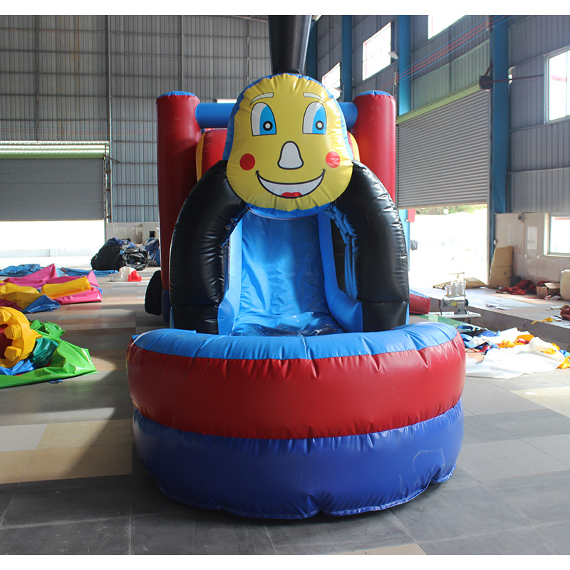 Feliz León comercial al aire libre grande travieso Castillo Cuadrado equipo de entretenimiento para niños cara sonriente coche castillo inflable