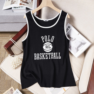 Wide shoulder strap printed inner vest chubby girl plus size women's clothing 250kg super large bottoming top women's S5256
