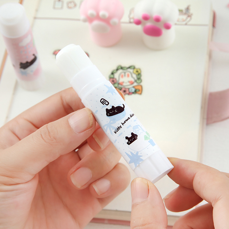 Linda barra de pegamento de pegamento sólido estudiante de oficina pegamento sólido de alta viscosidad de secado rápido estudiante papelería estudiante barra de pegamento hecha a mano de bricolaje