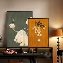 中古客厅装饰画南洋风沙发背景墙挂画高级感卧室床头餐厅桌面摆