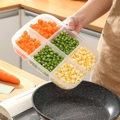 4コンパートメント冷蔵庫冷蔵保存ボックス食品グレードの包装鮮度保持ボックス密封食品冷凍肉玉ねぎ生姜ニンニク野菜付き