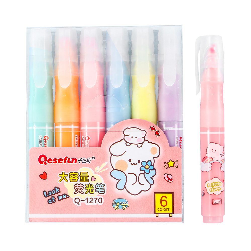 High-value - face puntero de resaltador lindo dibujos animados estudiantes marcador puntero de color set graffiti diy puntero de resaltador puntero