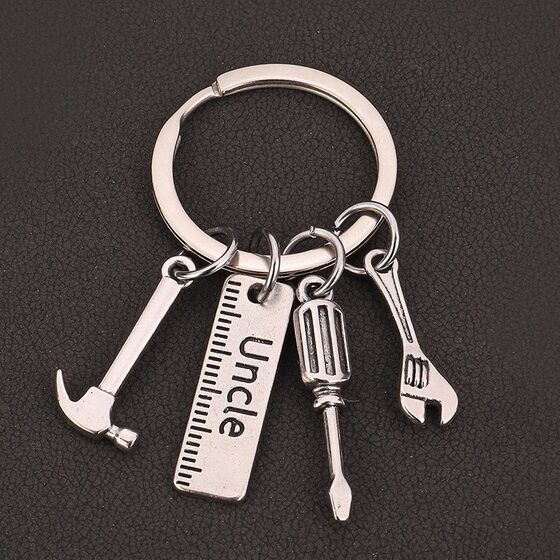 European and American Cross Border Keychain DIY Hammer Screwdriver Wrench Dad papa Tool Gift Small Pendant