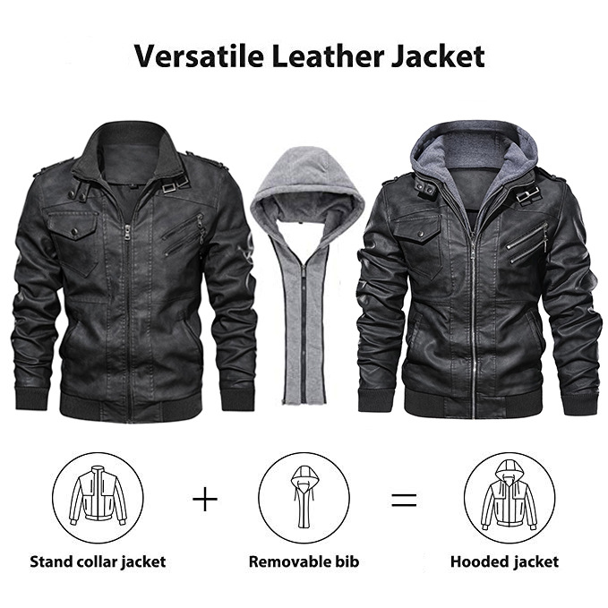 Men's Leather Jacket Slim Fit Zip Up Motorcycle Coat For Winter_voghion.com