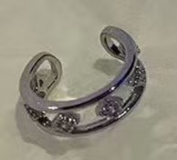 Horquilla de cadena de diamantes con incrustaciones de estrellas