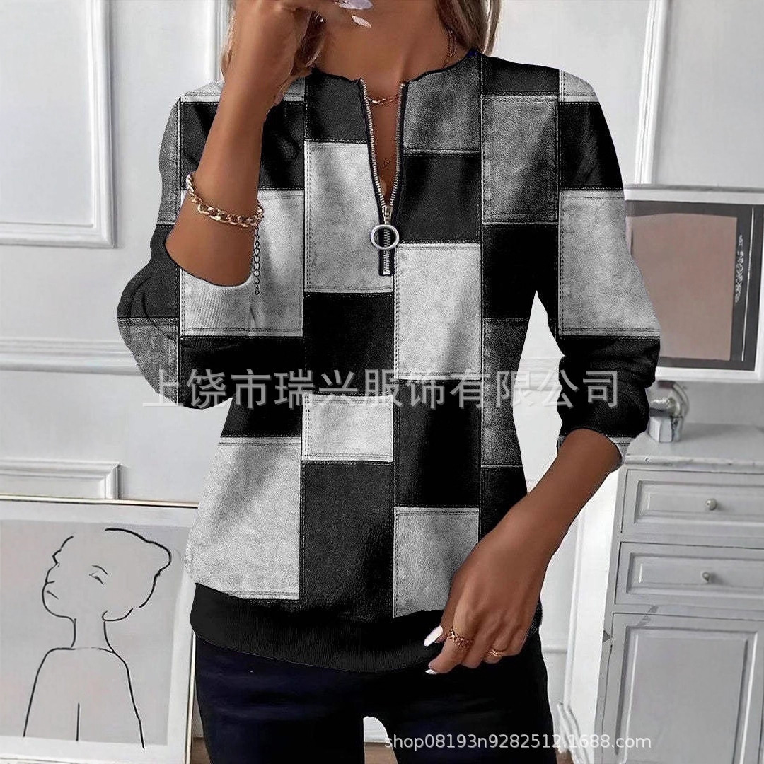 Sudadera Casual de Manga Larga con Estampado para Mujer de Spandex para Uso Diario