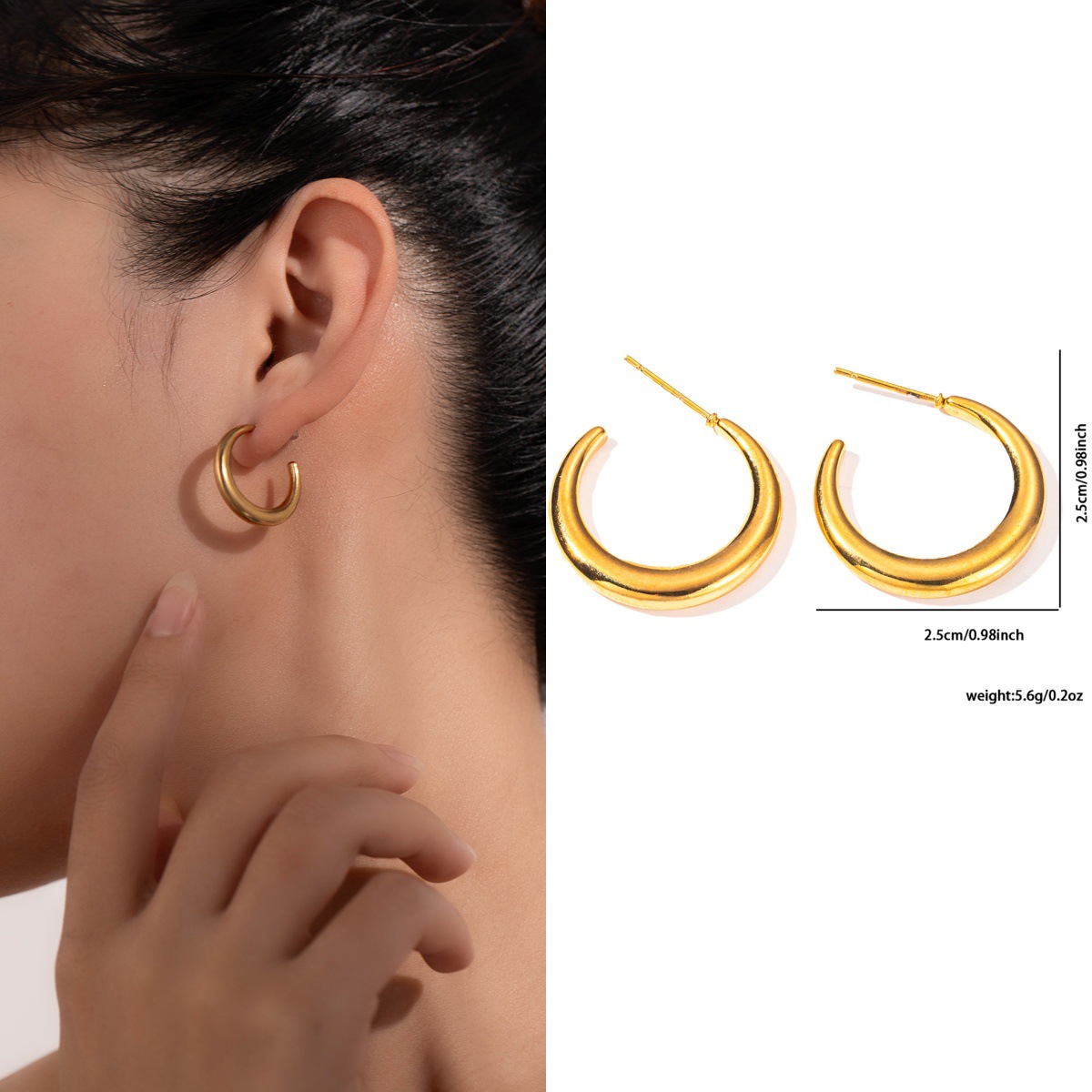 Pendientes de acero de titanio transfronterizos para mujer, lujo ligero, sentido de alta gama, temperamento retro de nicho, pendientes que no se desvanece, pendientes de todo fósforo al por mayor