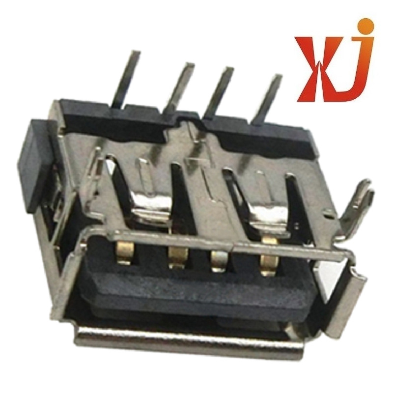 插板USB插座4脚  卧插USB母座2.0  批发USB插口A母 平口USB插口