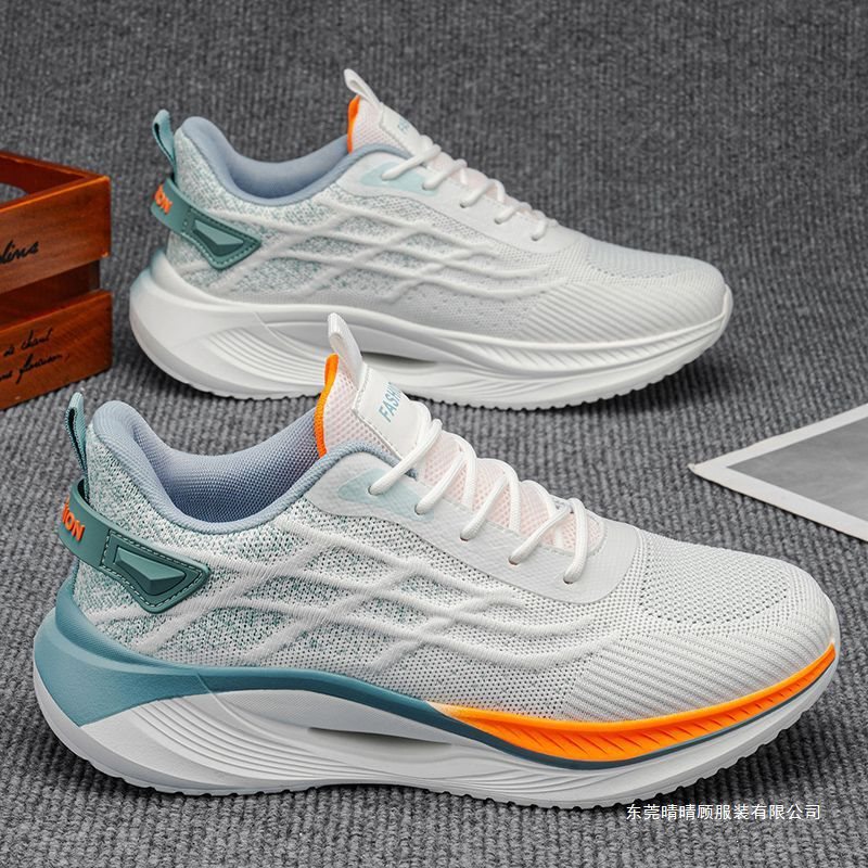 Men's Shoes Summer 2026 New Breathable Mesh Casual Sports Shoes Youth Running Non-Slip White Dad Shoes for Men