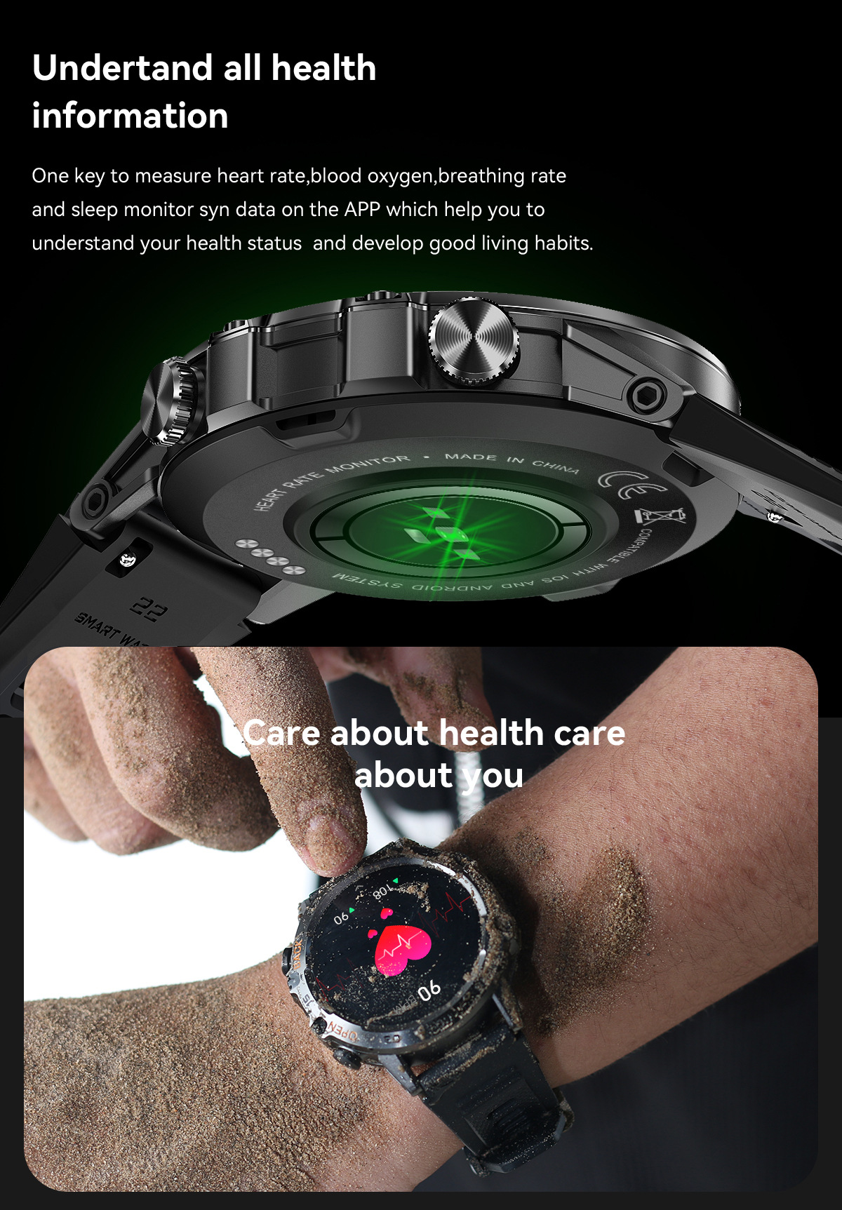 K52 Cross-border New Bluetooth call, over 100+ watch faces, sports mode, three-proof outdoor sports bracelet undefined