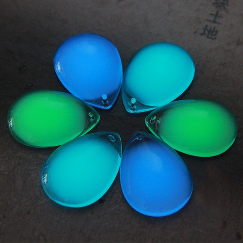 Luminous white empty ring surface water drop necklace crystal pendant that can glow and be engraved blank glass jewelry supply