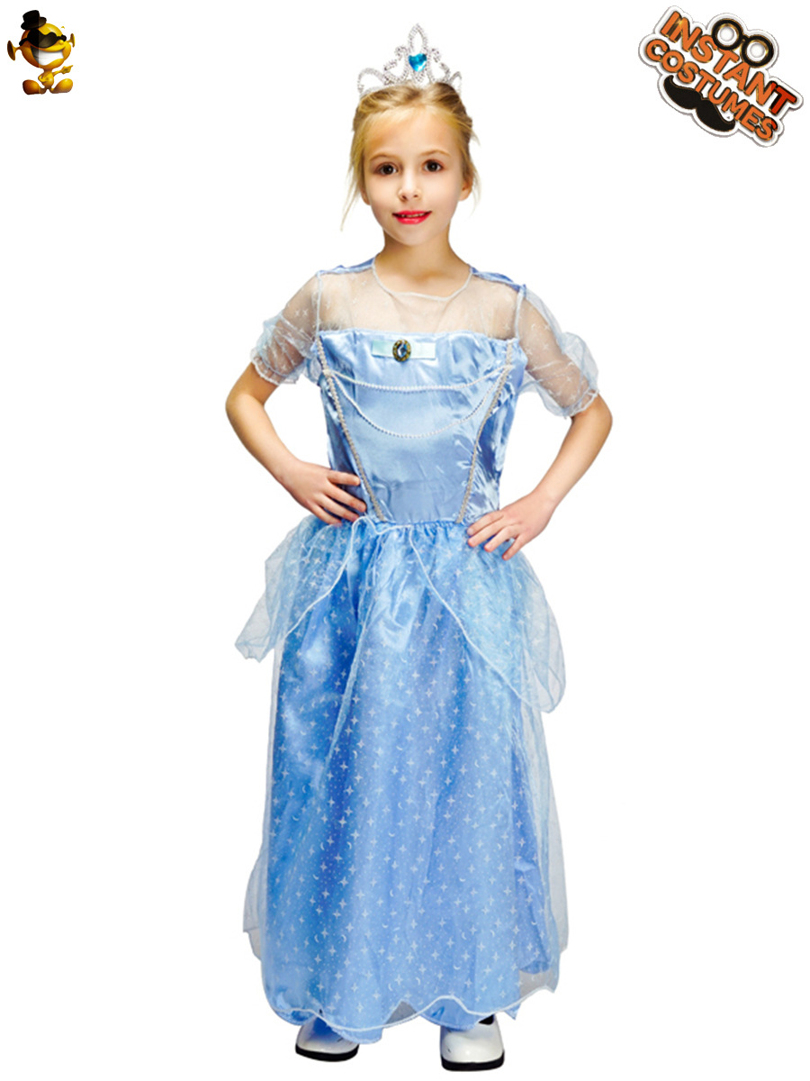 Disfraz de fiesta de Carnaval de Halloween disfraz fiesta niña vestido de princesa azul