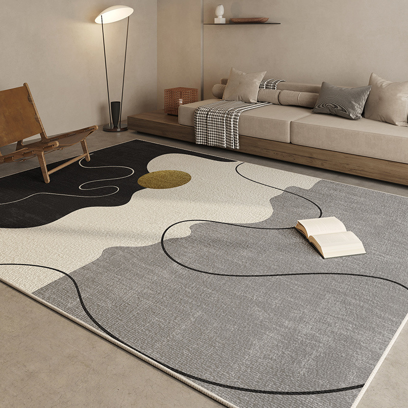 Alfombra doméstica de lujo ligera de dibujos animados resistente a la suciedad fácil de cuidar alfombra de cama resistente a la suciedad alfombra de lana de cristal antideslizante puede ser un agente