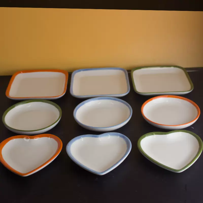 欧式圆形方形心形陶瓷首饰盘珠宝手链戒指展示托盘工艺品礼品