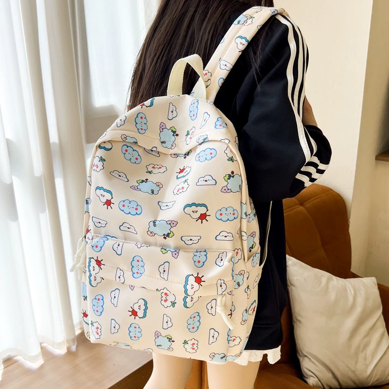Capacious backpack, fresh cartoon small bag for traveling, for students