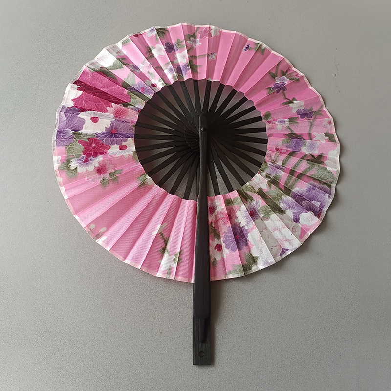 Fábrica de bambú reunión chino antiguo ventilador molino ventilador japonés plegable mango largo ventilador anime danza plegable ventilador al por mayor