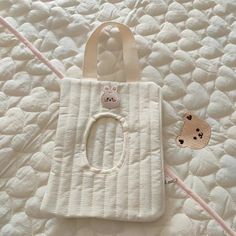 韓国版刺繍小動物アニメかわいいティッシュ収納車用ウェットティッシュ|undefined