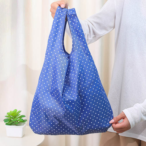 Portable folding shopping bag, multiple use, environmentally friendly supermarket tote bag, multifunctional storage bag, logo printed