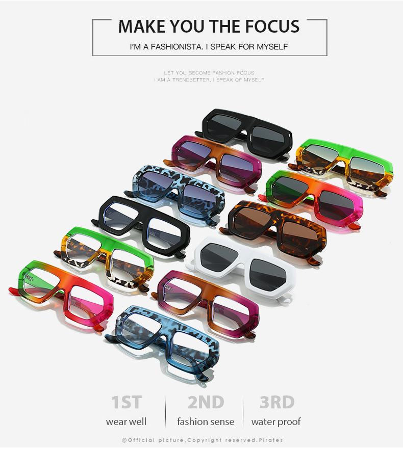 Cross Border New Flat Glasses European And American Irregular Sunglasses Sunglasses Ins Travel Street Shooting Colored Sunglasses For Women_voghion.com