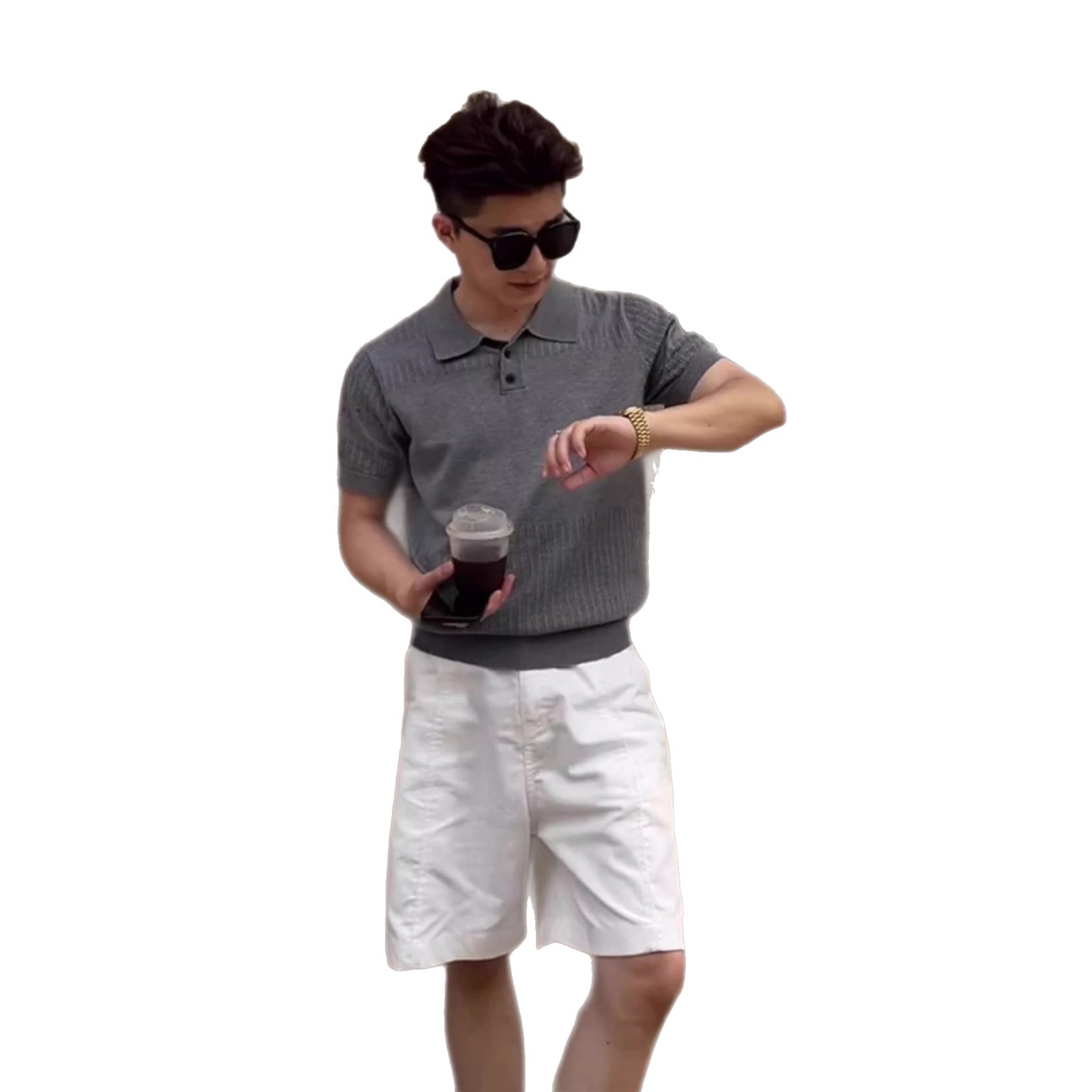 Trajes cortos para hombres delgados negocios británicos de color sólido versátil pantalones rectos de cinco puntos comercio exterior transfronterizo al por mayor transpirables de verano