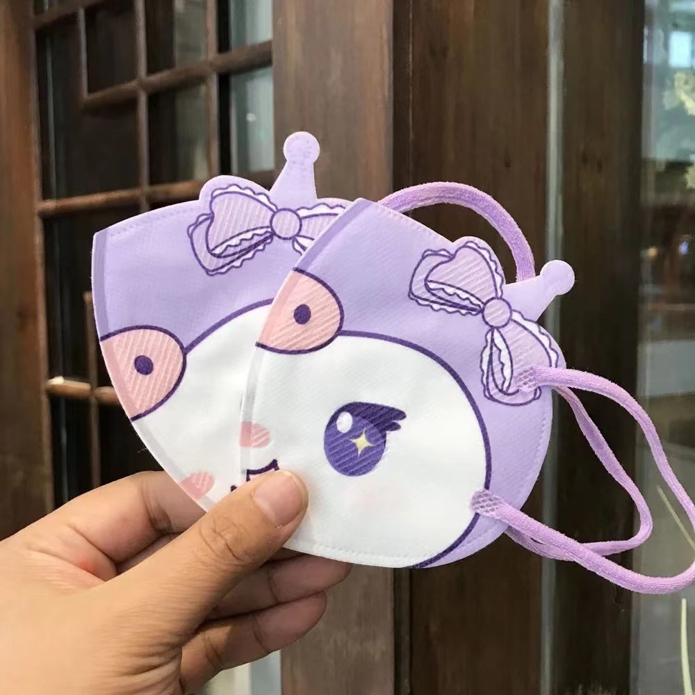异型卡通库洛米可爱儿童口罩一次性三层防护防风透气男女宝宝学生