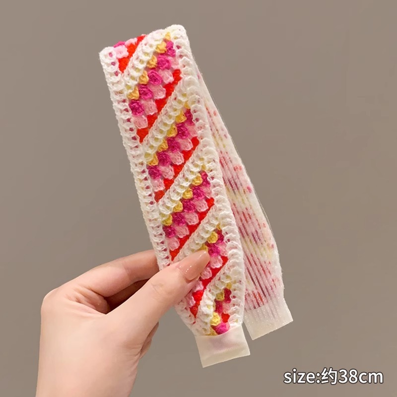 Retro francés velcro de punto para niños 2025 nuevo acabado de cabello de artefacto de la banda de cabello de niña dulce correa de cabello