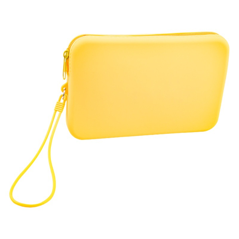 Bolsa de almacenamiento de cosméticos de silicona cuadrada de moda de color sólido bolsa de almacenamiento de lavado de silicona bolsa de almacenamiento de cambio de teléfono móvil grande