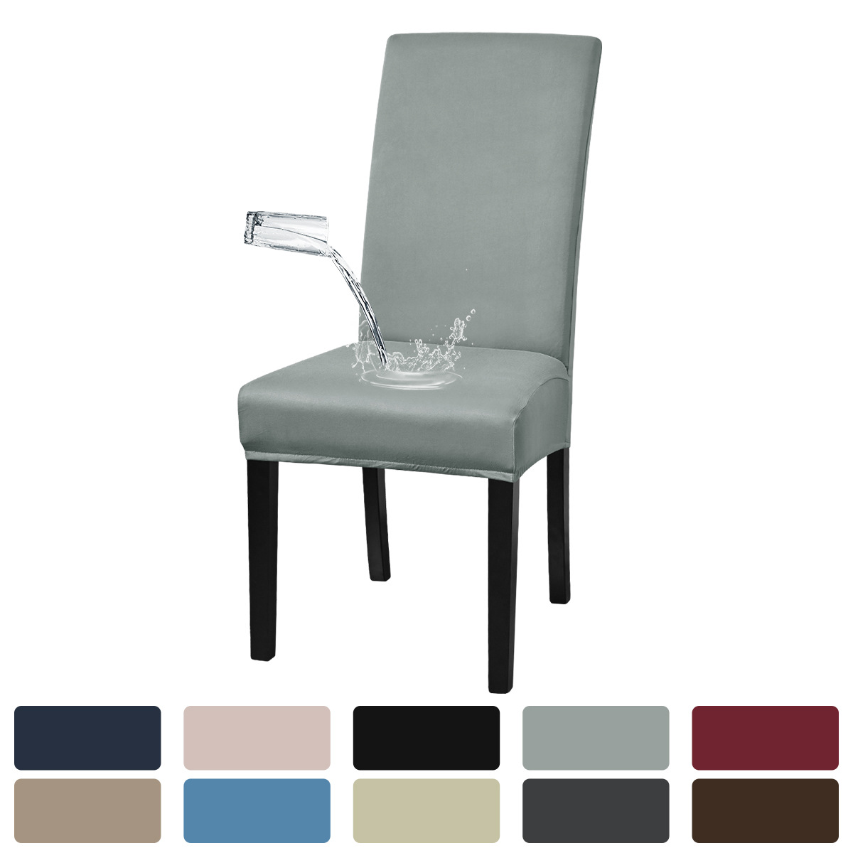 Funda de silla impermeable de seda de leche elástica transfronteriza, cubierta de funda de silla de hotel a prueba de polvo con todo incluido, emisión en stock de TEMU