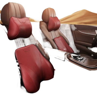 Leather Memory Foam Headrest, Waist support