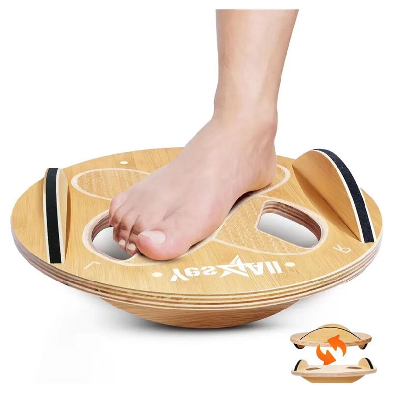 Cross-Border Wooden Fitness Balance Board for Adults, Foot and Toe Balance Board, Training Balance Board, Pedal Disc, Yoga Supplies