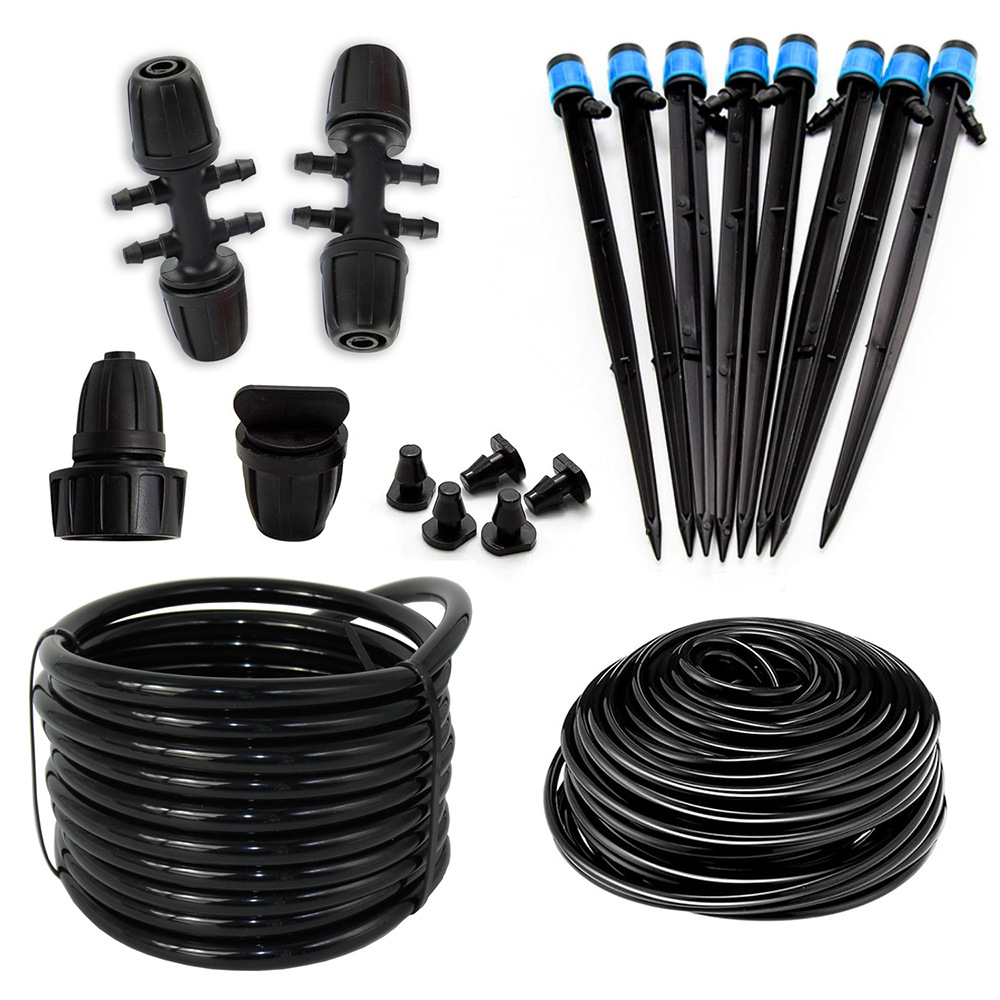 Comercio exterior venta caliente horticultura sistema de riego de riego de goteo conjunto de riego de árboles frutales accesorios de micro pulverización riego de flores automático