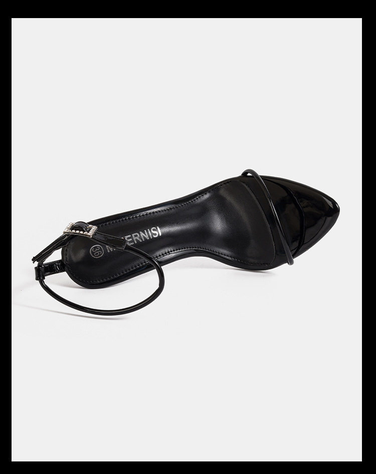 Sandal cao gót nữ 12 cm quai ngang mảnh phong cách thanh lịch — Màu be, Màu bạc, Màu trắng, Màu tím chi tiết 24