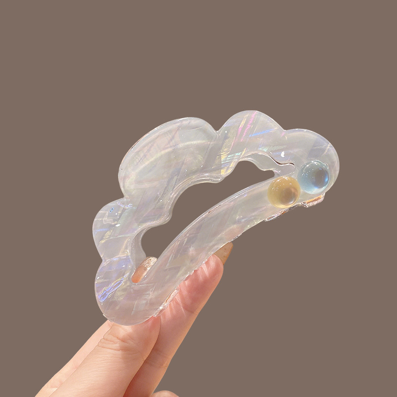 Sweet Style Acetate Hair Clip with Cloud-Shaped Design, Trendy Claw Clip for Thick Hair on the Back of the Head
