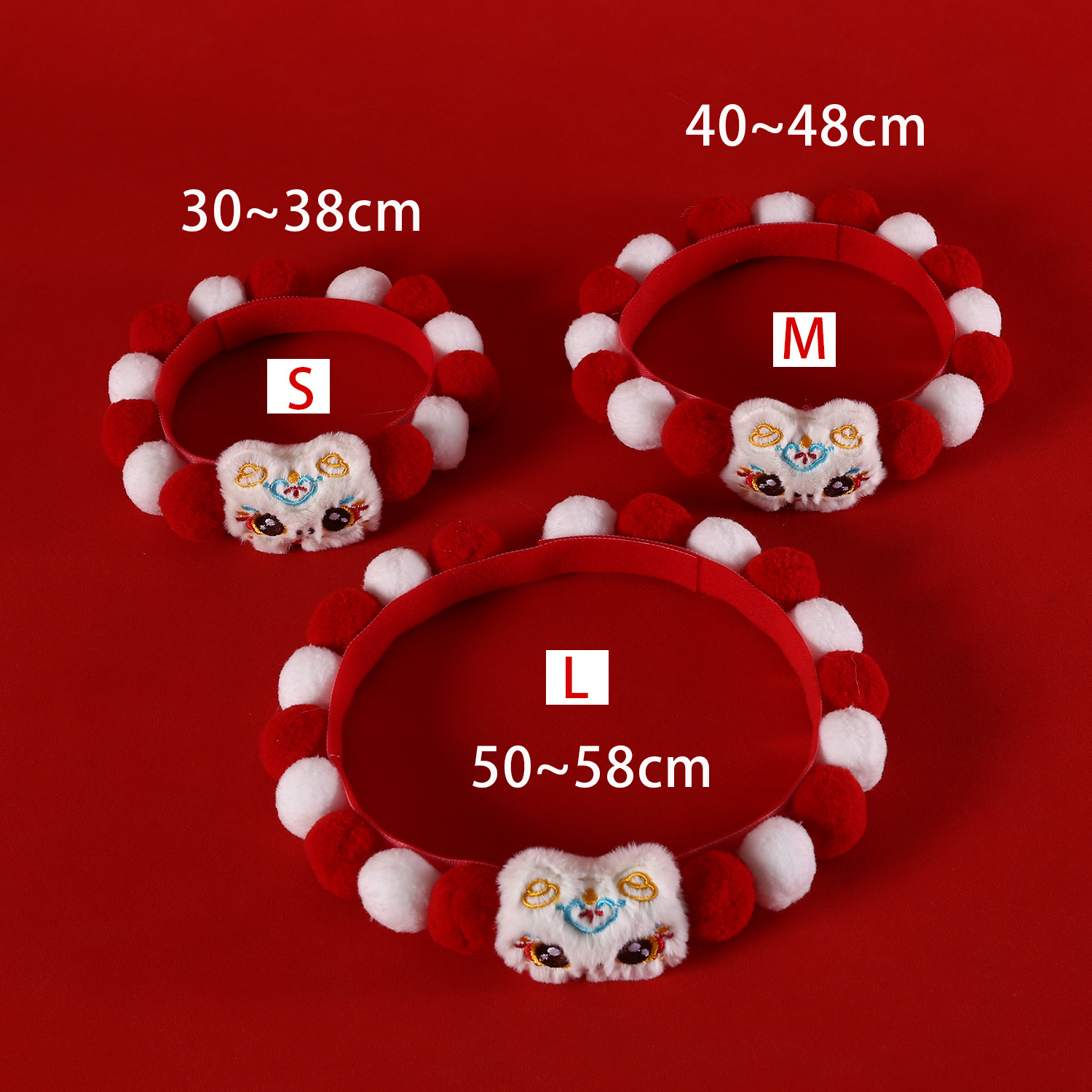 2026 Año del Caballo mascota color mixto collar de pelota Año Nuevo Festival de Primavera encantador dibujos animados peluche caballo lana pescado bib