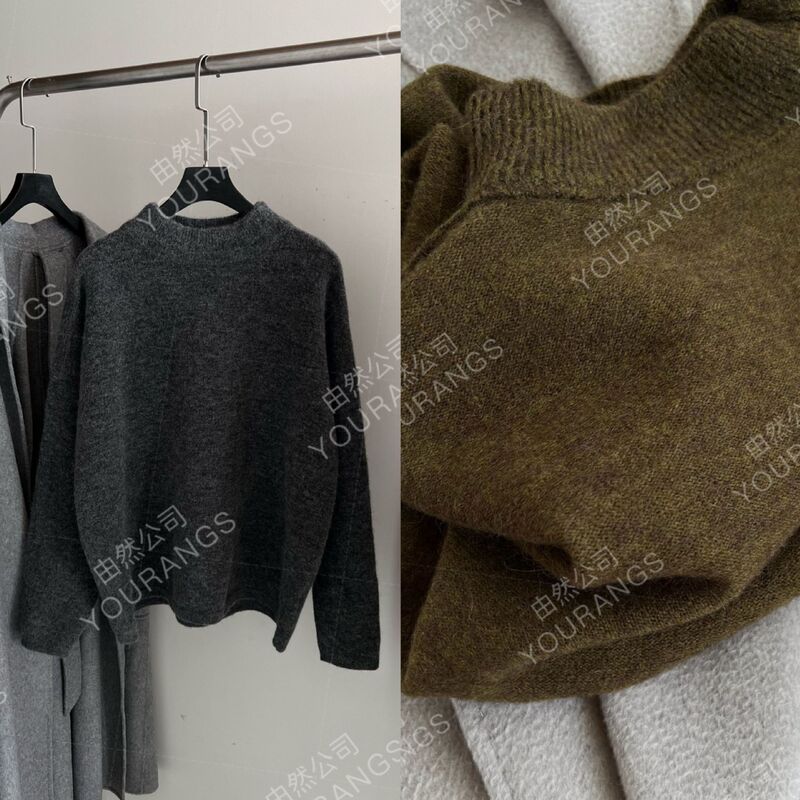 [Featured Recommendation] Yuran 26 Early Spring New Tf Heavyweight Alpaca Wool Blend Half-Turtleneck Micro-Cocoon Knitted Sweater