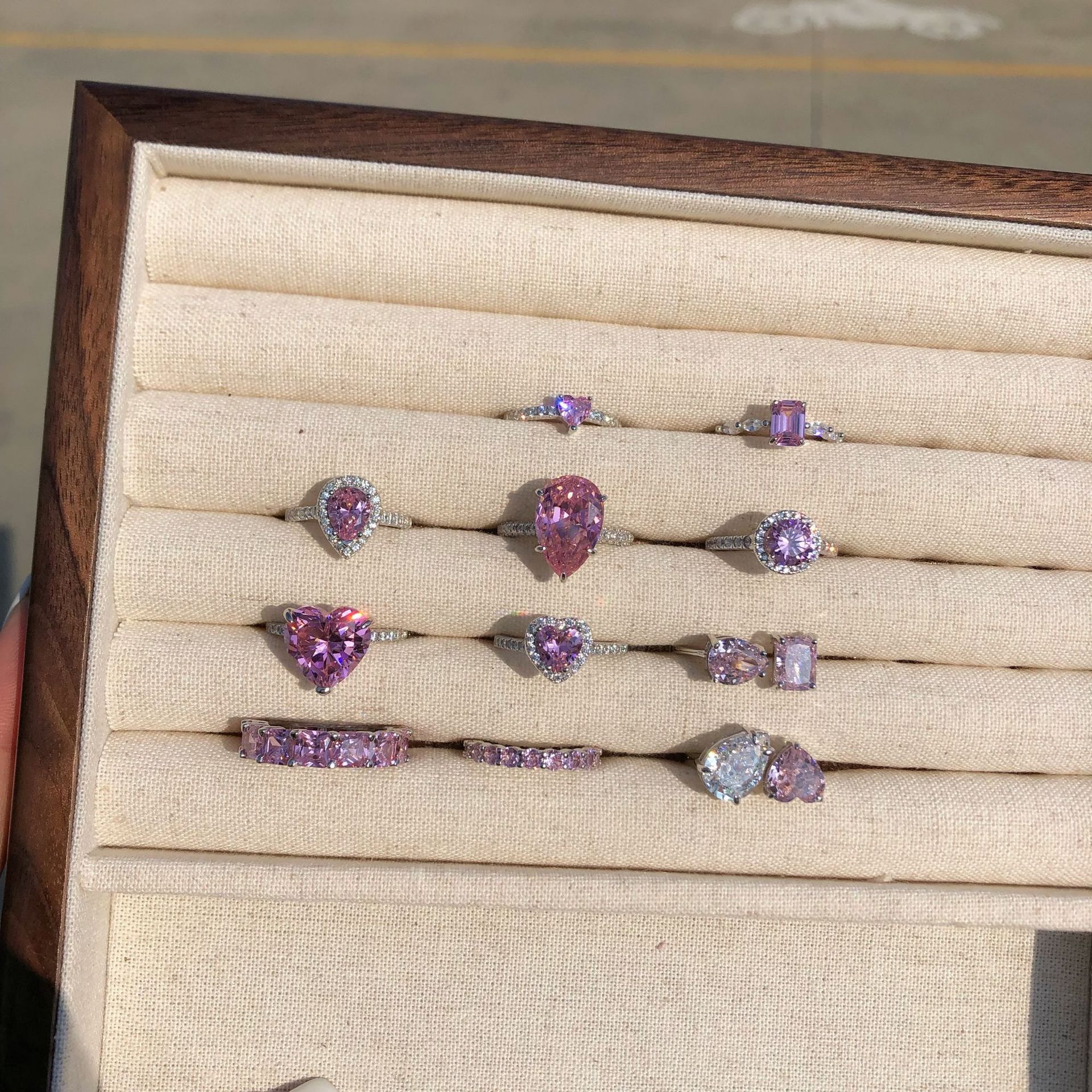 7g Weight Zircon Inlay Material Rings Classification 6, 8, 9 Ring Size 1 Piece Quantity Holiday, Daily Occasion 925 Sterling Silver Material U Shape, Water Droplets, Heart Shape Pattern Women's Gender Inlay Design IG Style, Shiny Style 925 Sterling Silver Zircon U Shape Water Droplets Heart Shape Rings 28