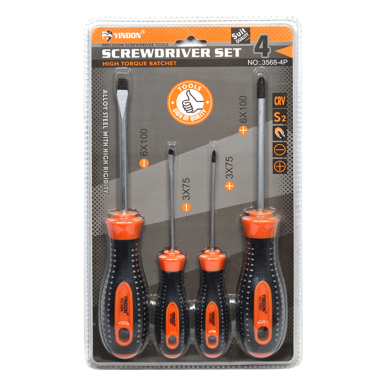 4PC destornillador Cruz multi-especificación combinación traje industrial mantenimiento fuerte destornillador magnético destornillador conjunto