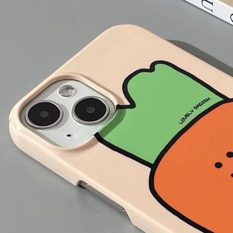 Funda para iPhone 13 Pro/14/11 con diseño de rábano sonriente, estilo graffiti, media cubierta o cubierta completa, compatible con Apple 17/16. image 3