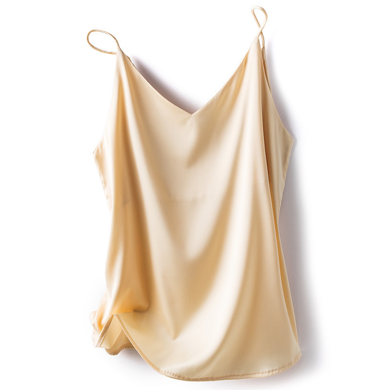 Silk Camisole Women's Sleeveless Summer Outer Matching Small Suit Base Silk Satin Top Instagram Fashion
